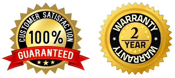 2-Year Warranty and 100% Guarantee badges