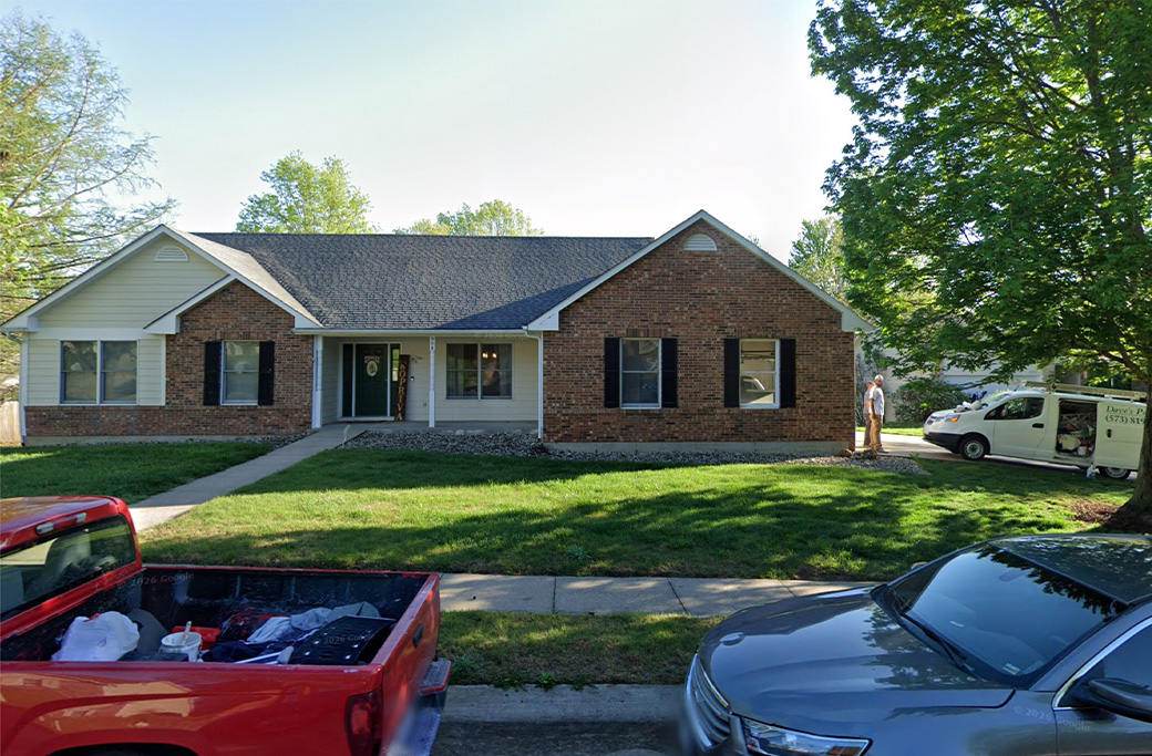 After applying a fresh coat of paint to a residential home exterior