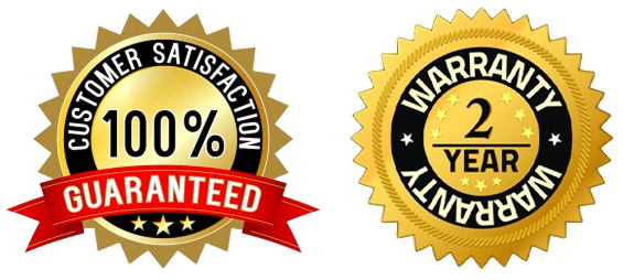 2-Year Warranty and 100% Guarantee badges